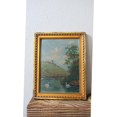 Vintage french oil painting - french,
